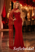 Red Strapless Sequin Mermaid Long Formal Prom Dress With Separate Flowy Sleeve, PD01287