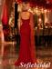 Red Strapless Sequin Mermaid Long Formal Prom Dress With Separate Flowy Sleeve, PD01287