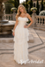 Ivory Strapless Tiered Chiffon Prom Dress for Wedding Guest, PD1295