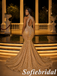 Gold Sparkly Beaded Halter Mermaid Prom Dress Cutout Back Formal Evening Gown, PD1299