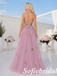 Elegant Tulle Spaghetti Strap A-Line Prom Dress With Colorful Floral Embroidery, PD1301