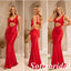 Luxury Red Satin Mermaid Evening Gown Front Cutout Bow Open Back, PD1313
