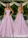 Sweet Light Pink Satin Strapless Ball Gown With Rhinestone Details, PD1318