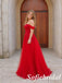 Glamorous Red Off Shoulder Sweetheart Lace Tulle A Line Prom Gown, PD1324