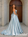 Princess Ice Blue Satin Sweetheart Corset Lace Up Back Ball Gown, PD1325