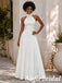 Chic White Halter Pleated Long Formal Evening Dress, PD1331