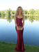 Sexy Soft Satin Spaghetti Straps Sleeveless Mermaid Maxi Prom Dress/Graduation Dresses With Sequin, PD01190