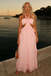 Elegant Chiffon Halter Sleeveless A-Line Maxi Prom Dress/Graduation Dresses With Ruffles, PD01194