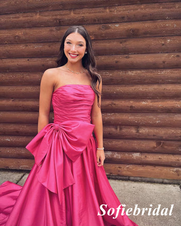 Sweety Satin Sweetheart A-Line Long Prom Dresses, PD0936