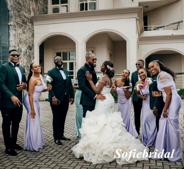 Sexy Soft Satin And Tulle One Shoulder Sleeveless Mermaid Floor Length Bridesmaid Dresses, SFWG00555