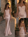 Blush Pink Satin Sweetheart Mermaid Gown With Beaded Corset Bodice & Draped Waist, PD13873