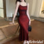 Sexy Chiffon Spaghetti Straps Sleeveless Mermaid Floor Length Prom Dress, PD01084