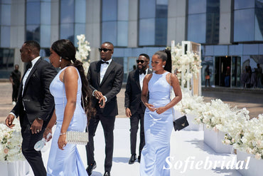 Sexy Soft Satin Halter Sleeveless Mermaid Floor Length Bridesmaid Dresses, SFWG00556