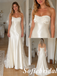 Soft Ivory Silk Satin Sweetheart Mermaid Bridal Dress Simple Wedding Gown, SFWD0095