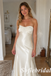 Soft Ivory Silk Satin Sweetheart Mermaid Bridal Dress Simple Wedding Gown, SFWD0095