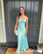Sexy Soft Satin Spaghetti Straps Sleeveless Mermaid Floor Length Prom Dress, PD01083