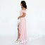 Sexy Chiffon Off Shoulder Sleeveless Ruffled Split A-Line Maxi Prom Dress/Graduation Dresses, PD01177