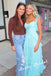 Sexy Chiffon Spaghetti Straps Sleeveless Ruffled A-Line Maxi Prom Dress/Graduation Dresses, PD01178