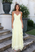 Sexy Chiffon Spaghetti Straps Sleeveless Ruffled A-Line Maxi Prom Dress/Graduation Dresses With Split, PD01179