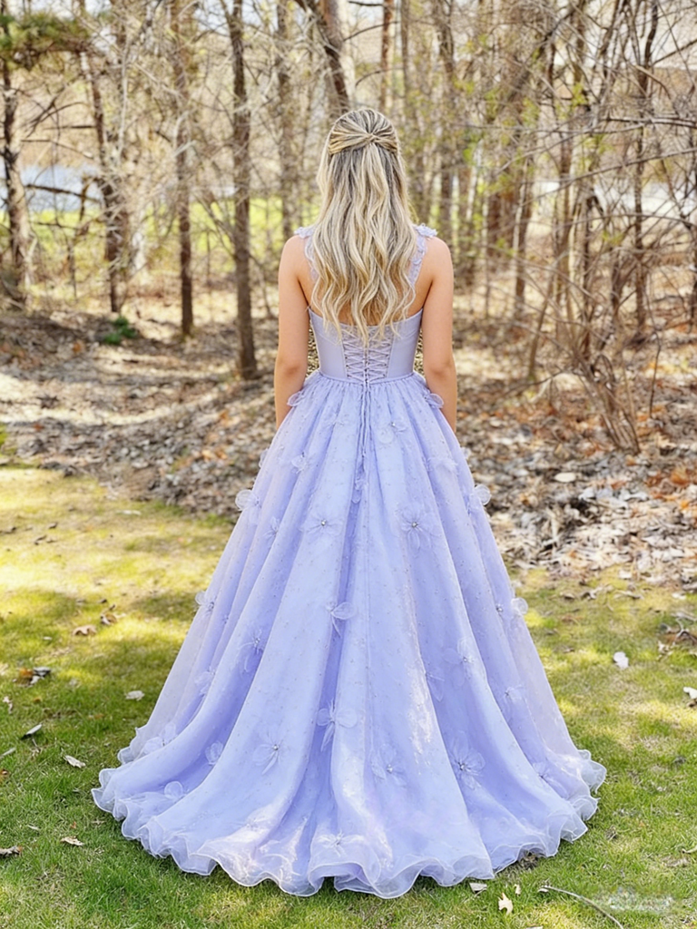 Elegant Satin Top Spaghetti Straps Sleeveless Tulle Bottom A-Line Maxi Prom Dress/Graduation Dresses, PD01183