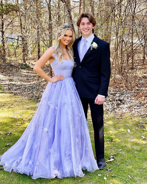 Elegant Satin Top Spaghetti Straps Sleeveless Tulle Bottom A-Line Maxi Prom Dress/Graduation Dresses, PD01183