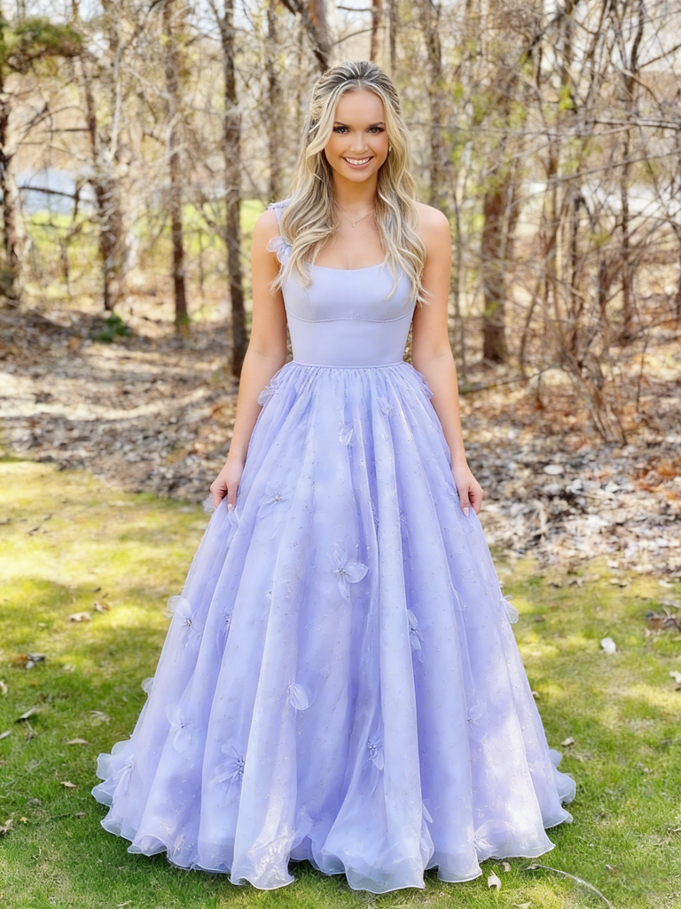 Elegant Satin Top Spaghetti Straps Sleeveless Tulle Bottom A-Line Maxi Prom Dress/Graduation Dresses, PD01183