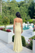 Sexy Yellow Tulle Lace Sweetheart Sleeveless Side Slit Mermaid Maxi Prom Dress/Graduation Dresses, PD01185