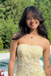 Sexy Yellow Tulle Lace Sweetheart Sleeveless Side Slit Mermaid Maxi Prom Dress/Graduation Dresses, PD01185