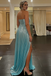 Shiny Metallic Stretch Shiny Fabric Sweetheart Sleeveless Side Slit Ruched A-Line Maxi Prom Dress/Graduation Dresses, PD01189