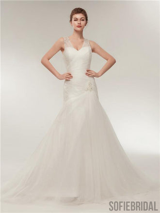 Mermaid Sweetheart Beading Elegant Wedding Dresses With Pleats WD0459