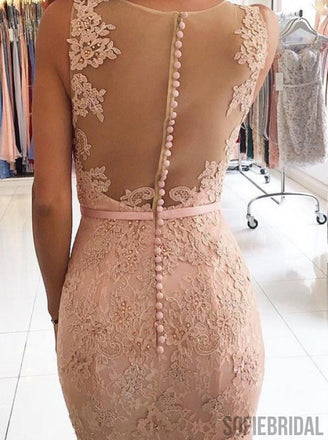 Sleeveless Lace Mermaid Long Prom Dresses, Cheap Prom Dresses , PD0775