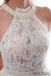 Halter Sleeveless See-though Lace Beading Long Tulle Wedding Dresses, WD0467