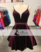 Spaghetti Burgundy Velvet Homecoming Dresses, Beaded Homecoming Dress, Short Prom Dresses, SF0091