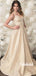 A-Line Spaghetti Straps Satin Long Prom Dresses,SFPD0091