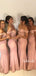 Simple Mermaid Off-shoulder Floor-length Cheap Bridesmaid Dresses,SFWG00366