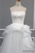 Straight Neckline Off White Lace Top A-line Tulle Gorgeous Lace Up Wedding Dresses, WD0232