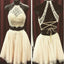 Two pieces open back sexy lace tulle homecoming prom dresses, SF0082