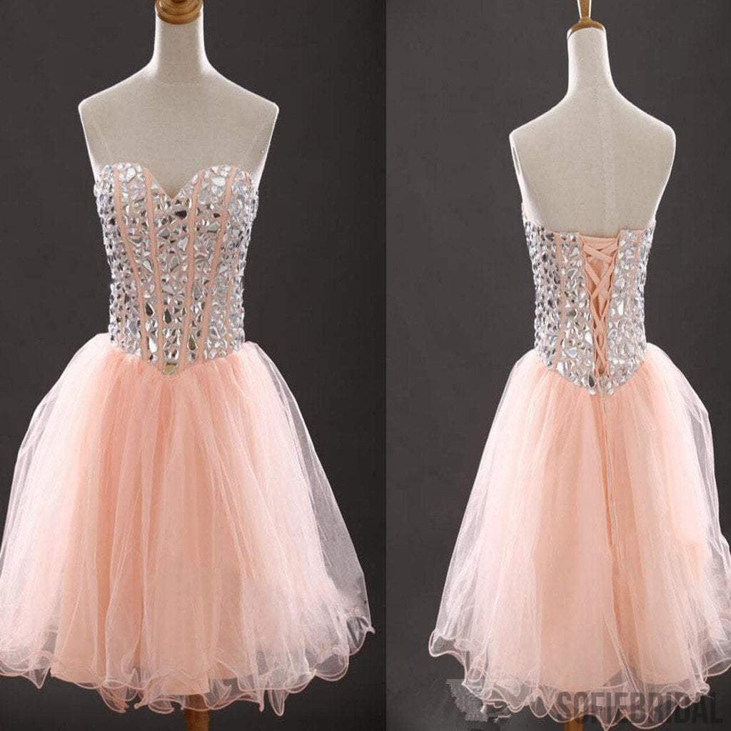 Strapless sweetheart peach pink lovely tight for teens casual homecoming prom gown dress,BD00104