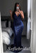 Sexy Sequin Spaghetti Straps V-Neck Backless Mermaid Long Prom Dresses,PD0758