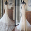 High Quality Custom Long Sleeve Sexy Mermaid White Lace Beaded Wedding Party Dresses, WD0011