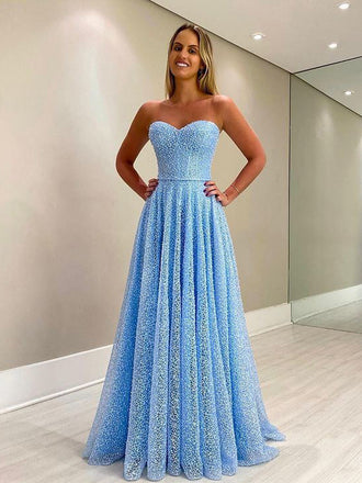 Lovely Sweetheart A-line Tulle Simple Long Prom Dresses,SFPD0135