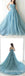 Elegant Blue Tulle Sweetheart Applique A-Line Long Prom Dresses,SFPD0321