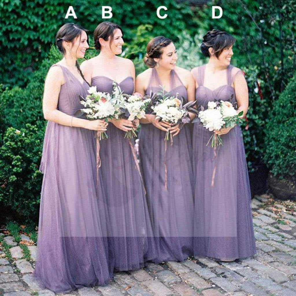 Convertiable Mismatched Tulle Wedding Party Dresses Cheap Charming Bridesmaid Dresses
