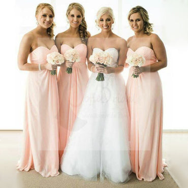 Simple Cheap Chiffon Sweet Heart Formal A Line Floor-Length Wedding Party Bridesmaid Dresses, WG173