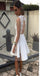 Short white lace simple open backs sexy unique style cocktail homecoming prom gown dress,BD00176