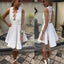 Short white lace simple open backs sexy unique style cocktail homecoming prom gown dress,BD00176