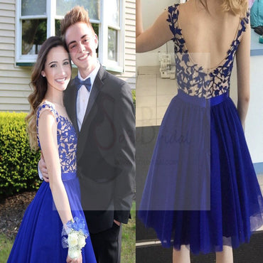 New Arrival Royal Blue open back elegant freshman formal cocktail homecoming prom dresses, BD00178