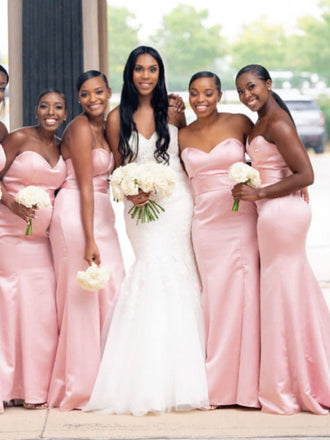 Simple Sweetheart Mermaid Long Bridesmaid Dresses,SFWG00397