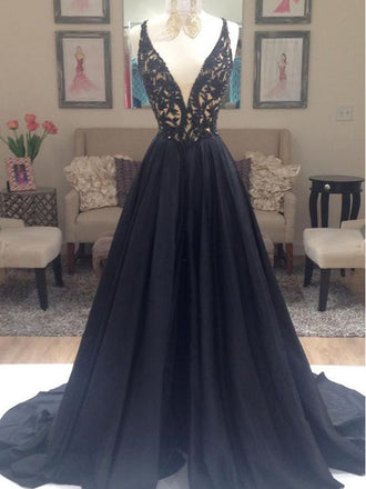 Deep V-Neck A-line Elegant Party Cocktail Evening Prom Dresses Online,PD0001