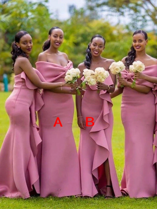 Mismatched Sexy Mermaid Side Slit Cheap Bridesmaid Dresses Online,SFWG00376